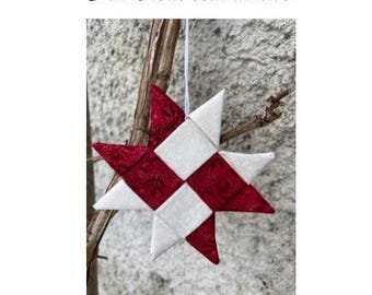 KIT tissu patron et explications étoile scandinave noël création Croixpatch74