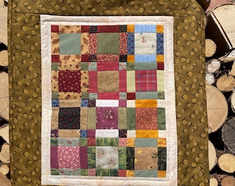 Mini centro de mesa de outono xadrez patchwork personalizável