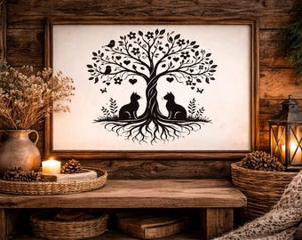 Paper cut-out template: mountain silhouette of a chamois - PDF - cows - mountain - download - tree of life