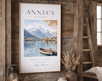 Minimalist Alpine Botanical Wall Art – French Alps Decor – Printable Poster