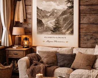 Minimalist Alpine Botanical Wall Art – French Alps Decor – Printable Poster