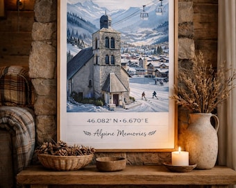 Minimalist Alpine Botanical Wall Art – French Alps Decor – Printable Poster