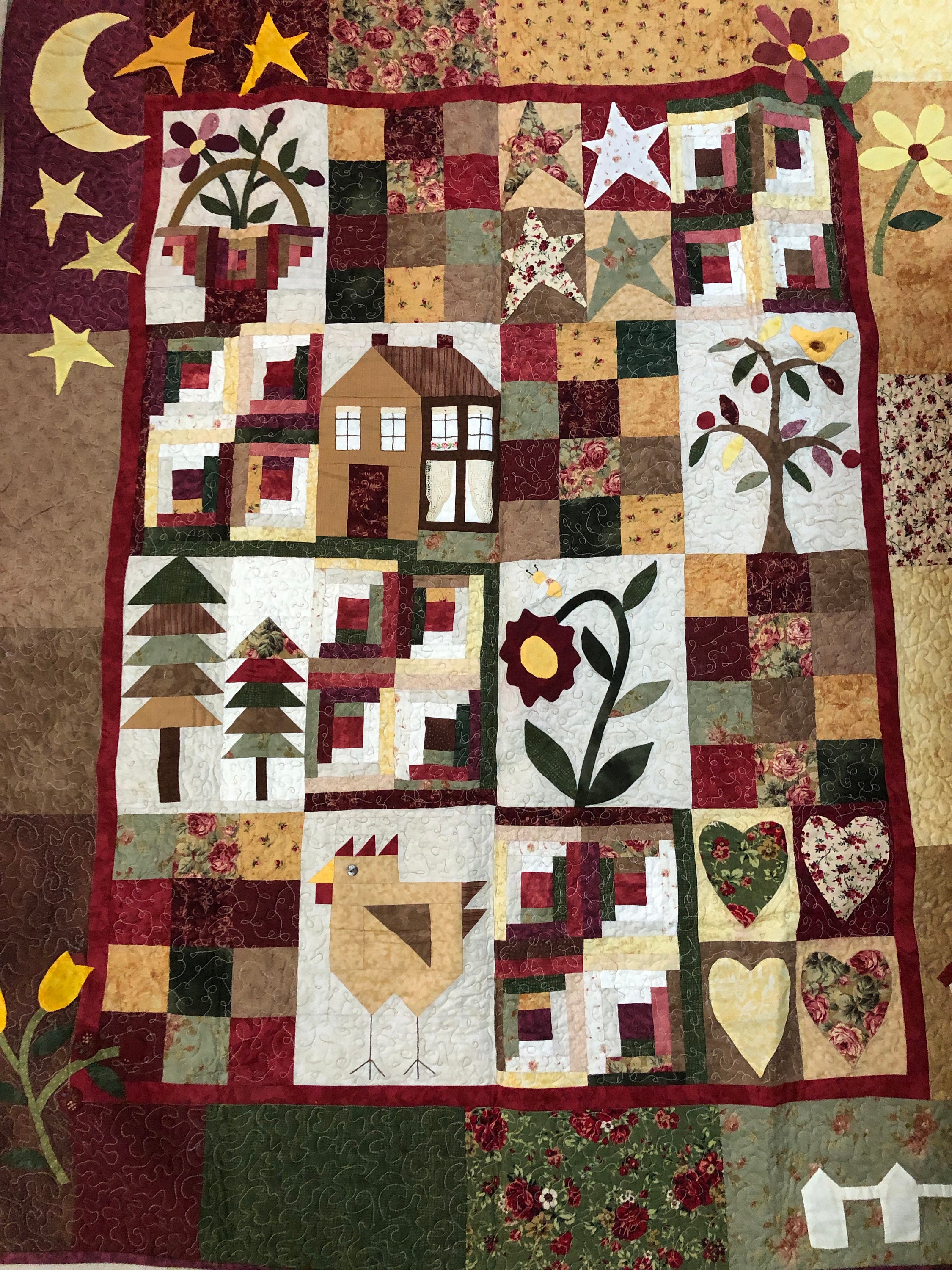 Quilts for Sale, Patchwork Quilt Handmade, Heirloom Quilt