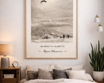 Minimalist Alpine Botanical Wall Art – French Alps Decor – Printable Poster