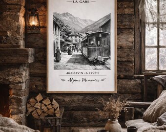 Minimalist Alpine Botanical Wall Art – French Alps Decor – Printable Poster