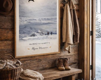 Minimalist Alpine Botanical Wall Art – French Alps Decor – Printable Poster