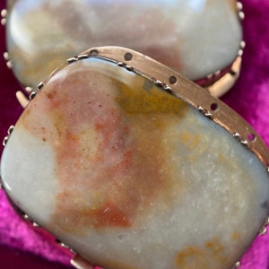 Antique Georgian Pair of Large Rectangular Agate Bracelet Clasps in 9k Rose Gold c. 1790, Connector, Fastener, Extender, 1700’s, 18th c.