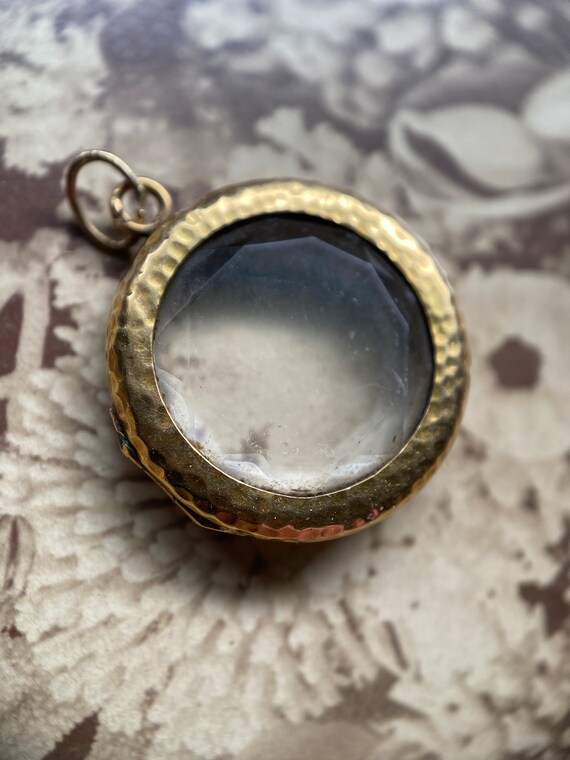 Antique Edwardian French Beveled Glass Round Phot… - image 4