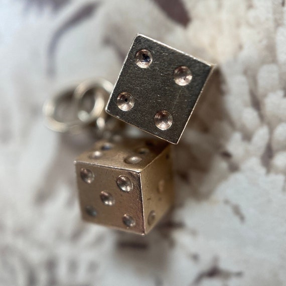 Vintage Hanging Miniature Lucky Pair of Dice Char… - image 2