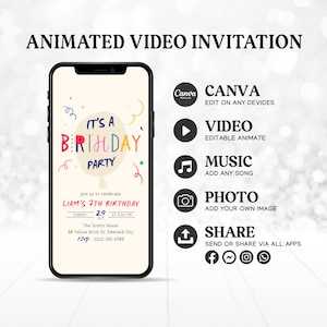Editable Confetti Kids Birthday Invitation