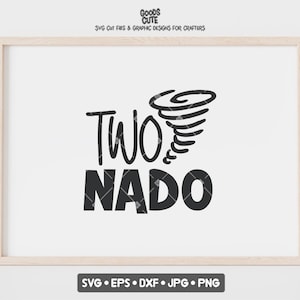 Twonado SVG Dois anos de idade camisa de aniversário 2º aniversário SVG clipart vetor para silhueta cricut design de máquina de corte baixar impressão