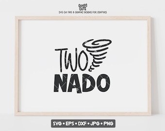 Twonado SVG Two Years Old Birthday Shirt 2nd Birthday SVG Clipart Vector for Silhouette Cricut Cutting Machine Design Download Print