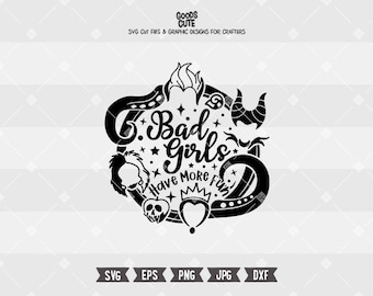 Böse Mädchen haben mehr Spaß SVG, Bösewichte SVG, Bösewichte SVG, Bösewichte SVG-Dateien für Silhouette Cricut Cut Dateien, Bösewicht Gang Clipart