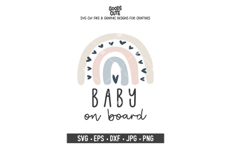 Download Baby On Board SVG Cute Rainbow SVG Newborn Digital Files for | Etsy