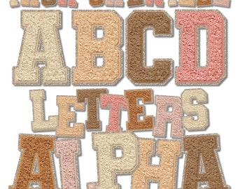 Faux Chenille Letters PNG, Pink Boho Faux Chenille Font, Faux Chenille Varsity Letters, Faux Chenille Patch Alphabet Letters PNG