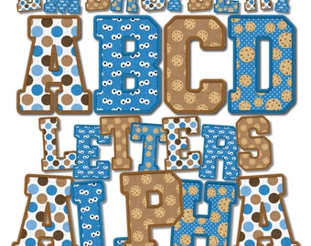Faux Embroidery Letters PNG, Faux Embroidery Alphabet PNG, Varsity Letters Monster Cookie Faux Embroidery Font, Embroidery Letter PNG