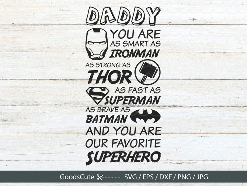 Download Superhero Daddy SVG Daddy SVG Fathers Day File DIY Dad shirt | Etsy