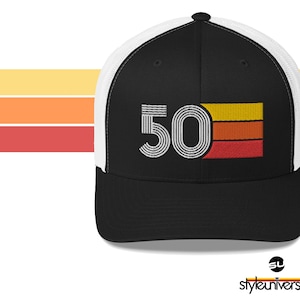 50 Sombrero de camionero vintage para hombre mujer - Idea de regalo retro de 50 años para él ella - 50 regalos de cumpleaños para mujeres hombres