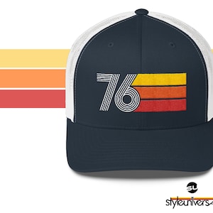 76 - 1976 Retro Trucker Hat for Men Women - Custom Embroidery - Birthday Hat for Him or Her