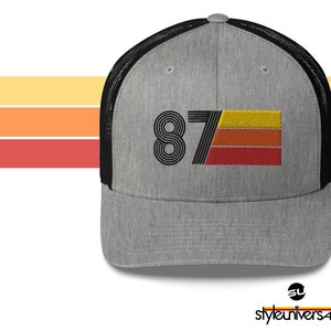 87 - 1987 Retro Trucker Hut für Männer Frauen - Custom Embroidery - Geburtstag Hut für Sie oder Ihn