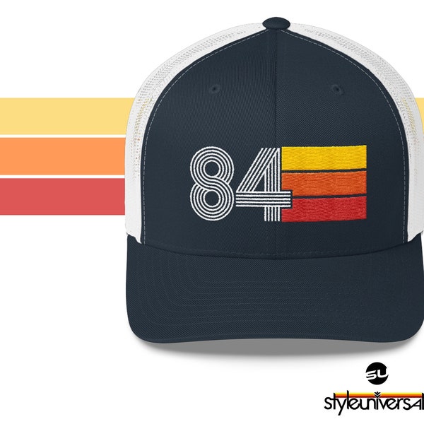 84 - 40th Birthday Gift for Women Men - 1984 Retro Trucker Hat for Men Women - Custom Embroidery - Birthday Hat for Him or Her