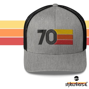 70-1970 Retro Trucker Hat dla mężczyzn i kobiet - haft na zamówienie - Czapka urodzinowa dla niego lub dla niej