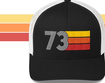 73 - 50th Birthday Gift for Women Men - 1973 Retro Trucker Hat for Men Women - Custom Embroidery - Birthday Hat for Him or Her