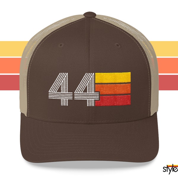 44 Retro 1944 80th Birthday Gift Hat Mens Womens Vintage Trucker Cap