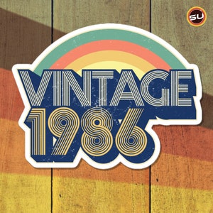 86 - Vintage 1986 Retro Vinyl Decal Stickers
