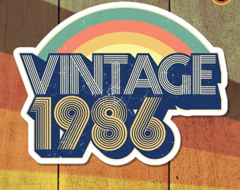 86 - Vintage 1986 Retro Vinyl Stickers