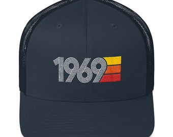 pois キャップ 69 Retro 1969 Birthday Gift Hat Mens Womens Vintage Trucker Cap