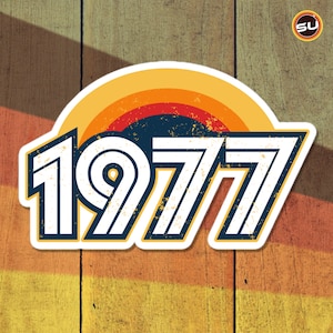 77 - 1977 Retro Sunset stickers