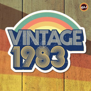 83 - Vintage 1983 Retro Vinyl Decal Stickers