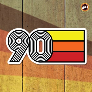 90 - 1990 Retro Tri- Line Bubble-free Vinyl stickers