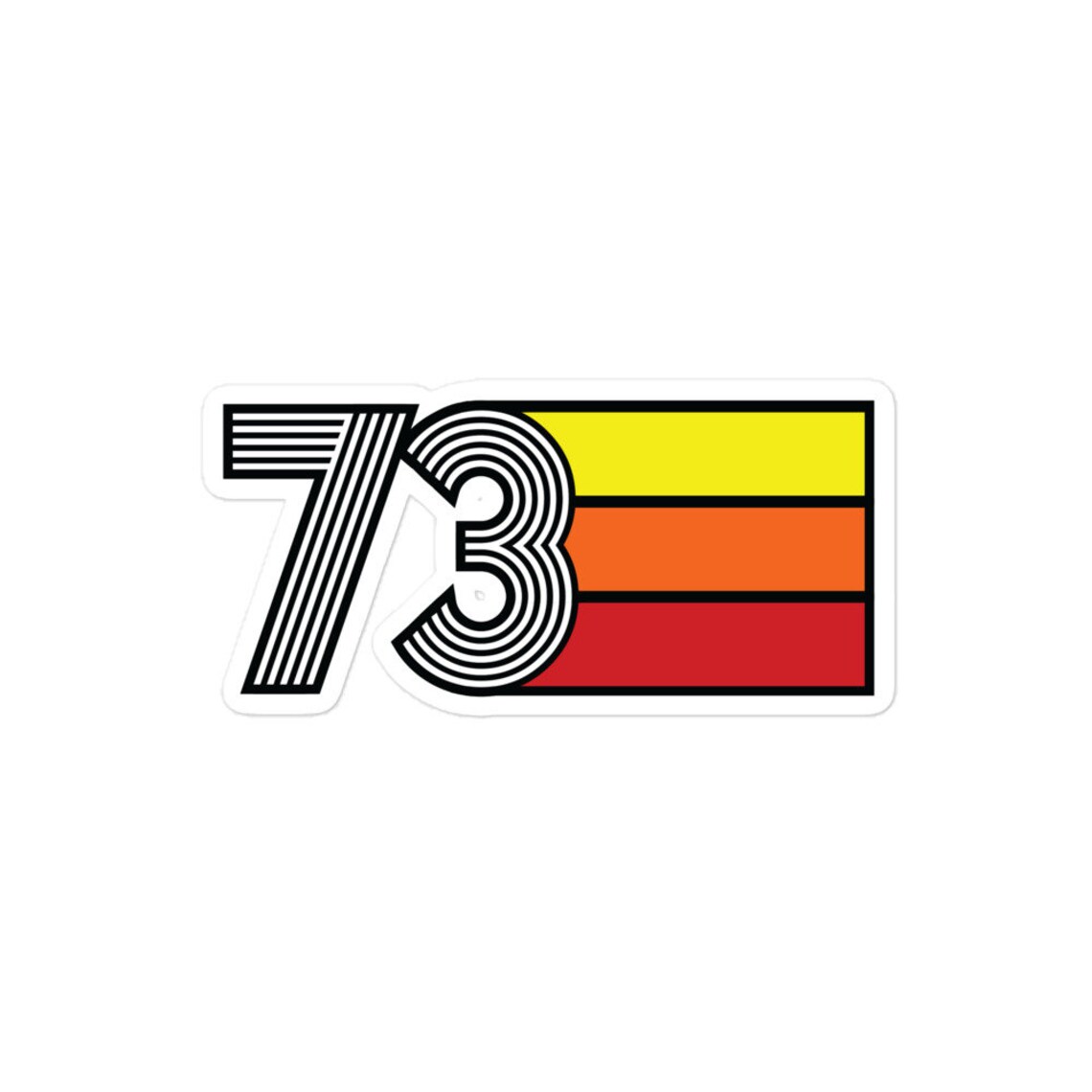 73 - 1973 Retro Tri- Line Decal Decoration Bubble-free Vinyl Stickers ...
