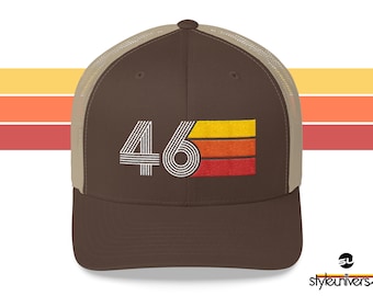 46 Retro Birthday Gift Hat Mens Womens Vintage Trucker Cap