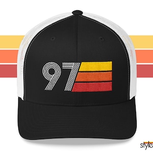 97 Retro 1997 Birthday Gift Hat Mens Womens Vintage Trucker Cap
