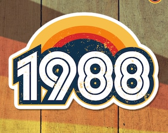 88 - 1988 Retro Sunset Vinyl stickers