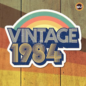 84 - Vintage 1984 Retro Vinyl Decal Stickers