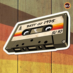 75 - Lo mejor de 1975 - Pegatinas de vinilo de cinta de cassette retro