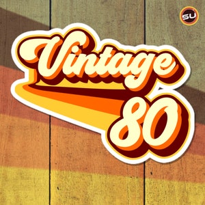 80 Vintage 1980 Bubble-free stickers