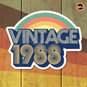 88 - Vintage 1988 Retro Vinyl Decal Stickers