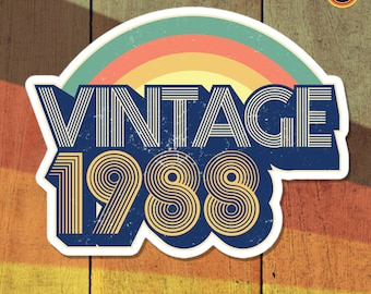 88 - Vintage 1988 Retro Vinyl Stickers