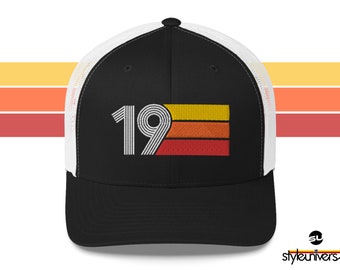 19 Retro 2019 Birthday Gift Hat Mens Womens Vintage Trucker Cap