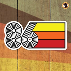 86 - 1986 Retro Tri- Line Decal Decoration Bubble-free Vinyl stickers
