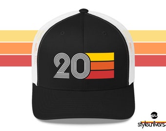 20 Retro Birthday Gift Hat Mens Womens Vintage Trucker Cap