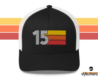 15 Retro Birthday Gift Hat Mens Womens Vintage Trucker Cap