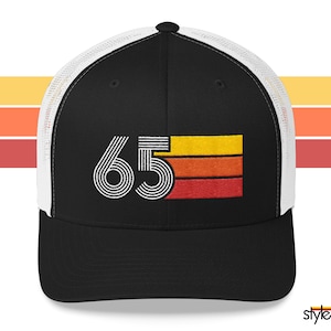 65 Retro 1965 Birthday Gift Hat Mens Womens Vintage Trucker Cap