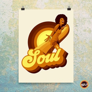 Retro 70&#39;s Soul Wall Art Poster