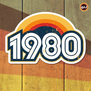 80 - 1980 Retro Sunset Decal stickers